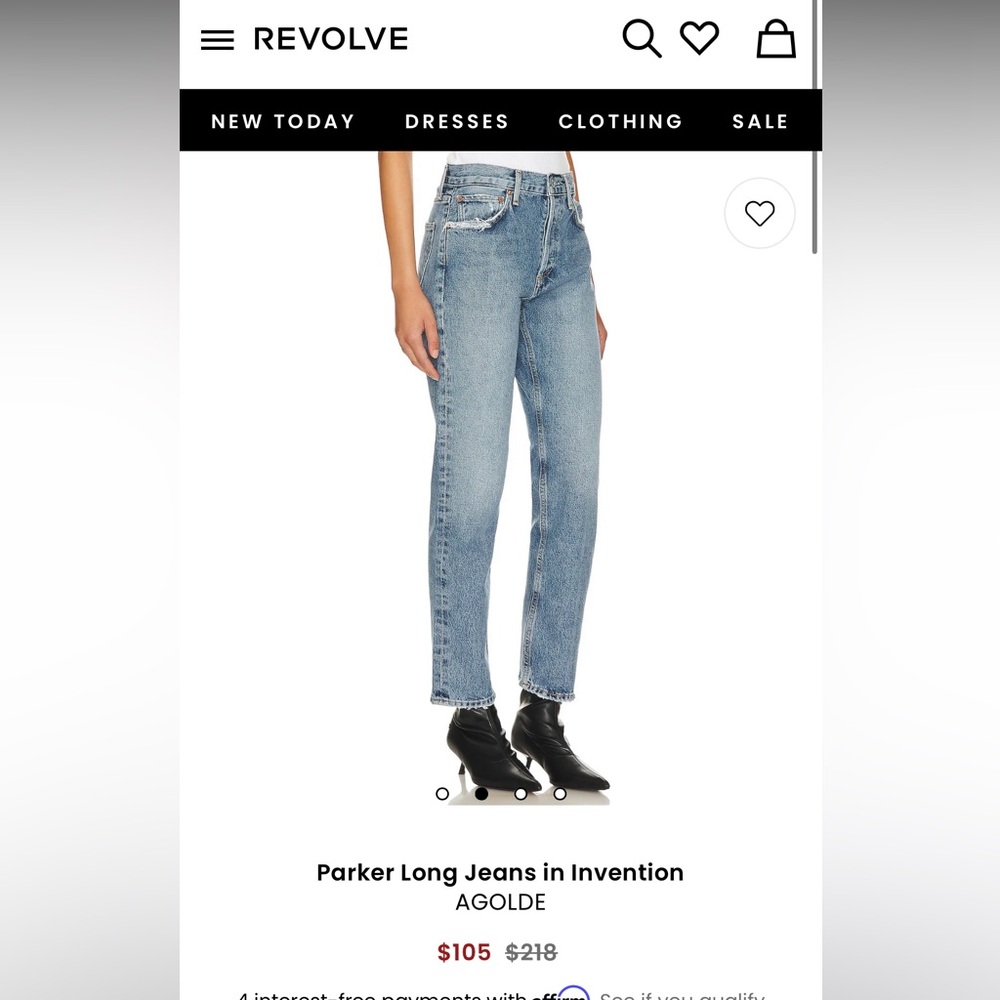 Agolde jeans size 26 style Parker long